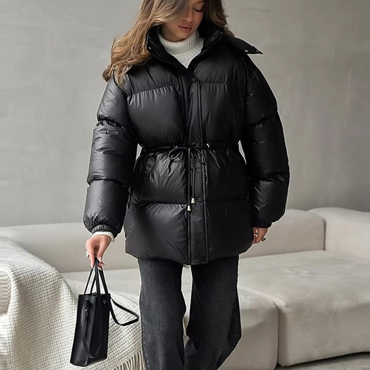 Manteau matelassé à capuche avec cordon de serrage Lorie