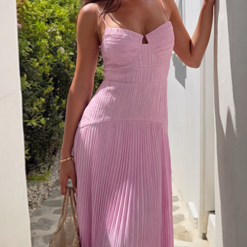 Robe longue Sophia en chiffon froissé