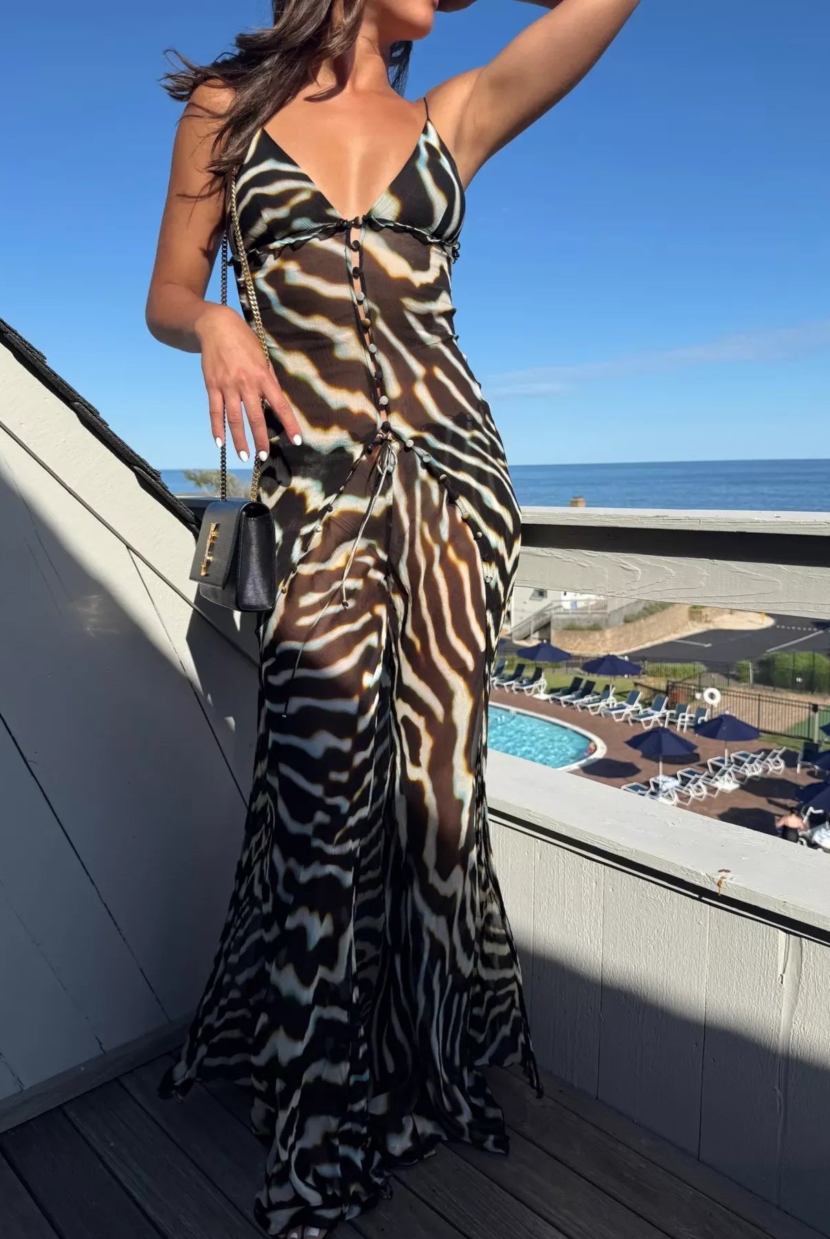 SOERA Marina Zebra Print Chiffon Co-Ord Set - Set - SOERA-478467-S-SET-22243 Set S