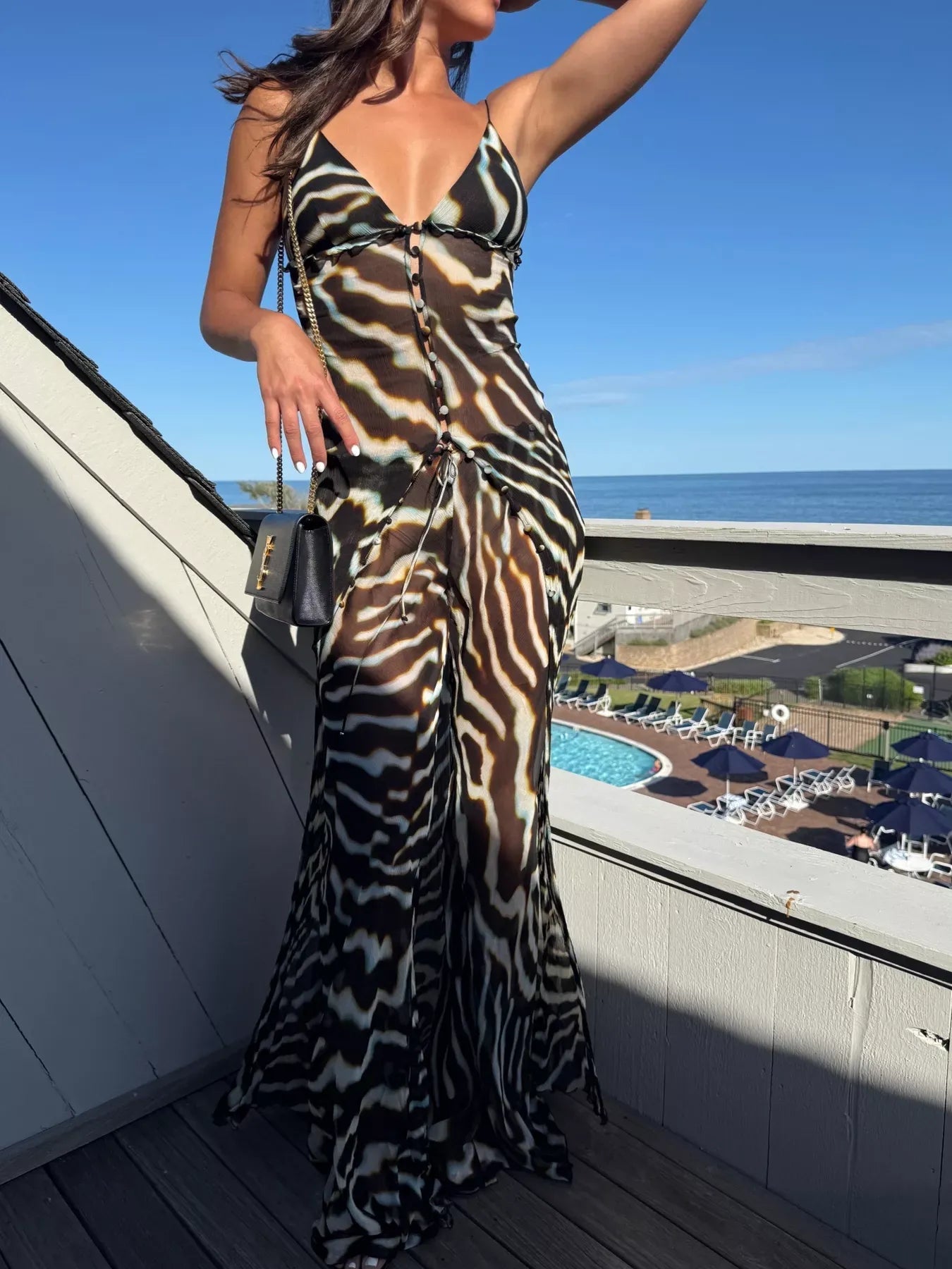 SOERA Marina Zebra Print Chiffon Co-Ord Set - Set - SOERA-478467-S-SET-22243 Set S