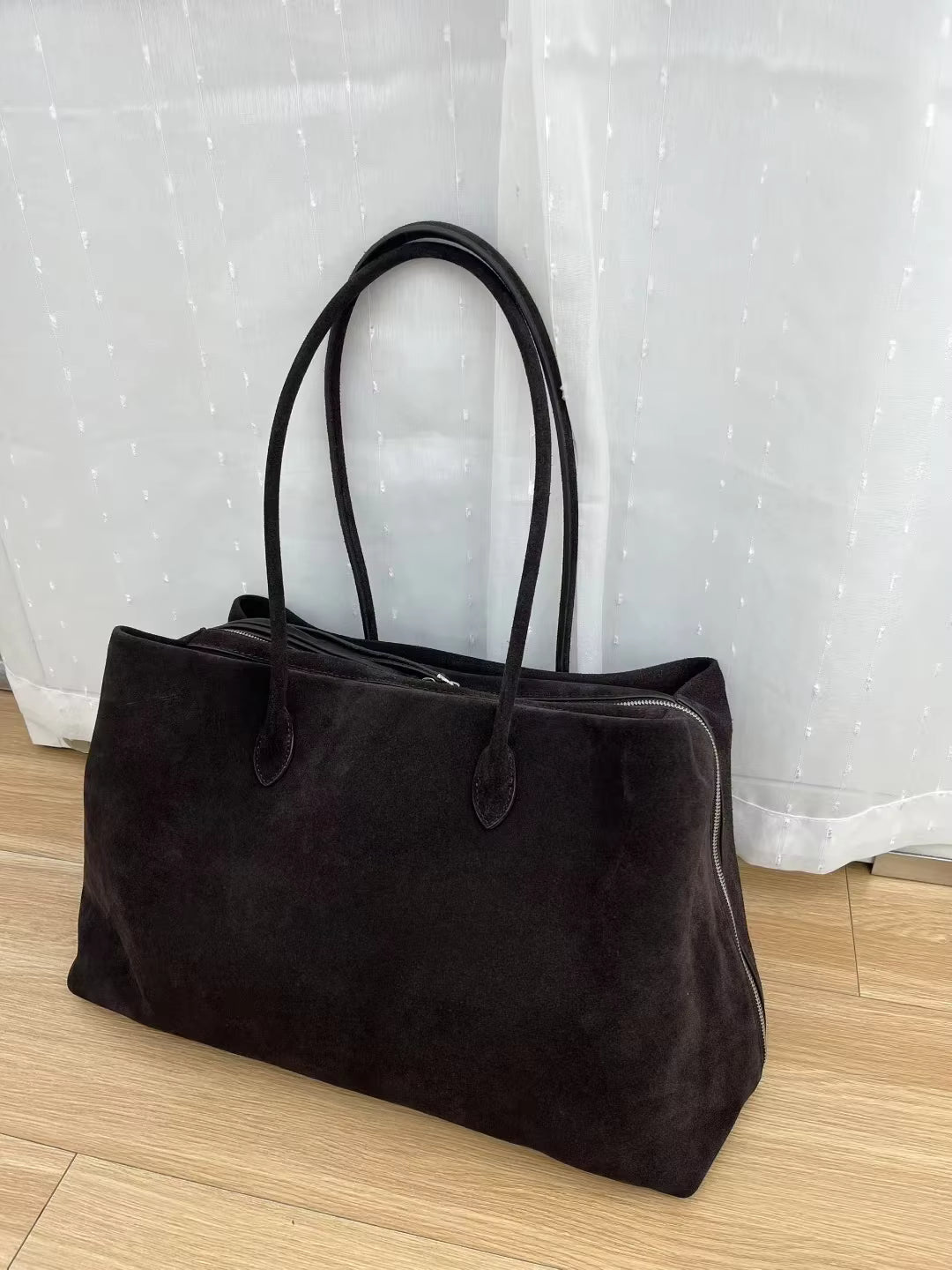 SOERA Carly Frosted Suede Tote Bag - Bag - SOERA-325059-SUE-40-56867 Coffee 40 x 17 x 25 cm