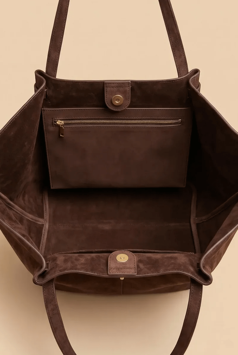 SOERA Dina Bat-Wing Suede Tote Bag - Bag - Brown