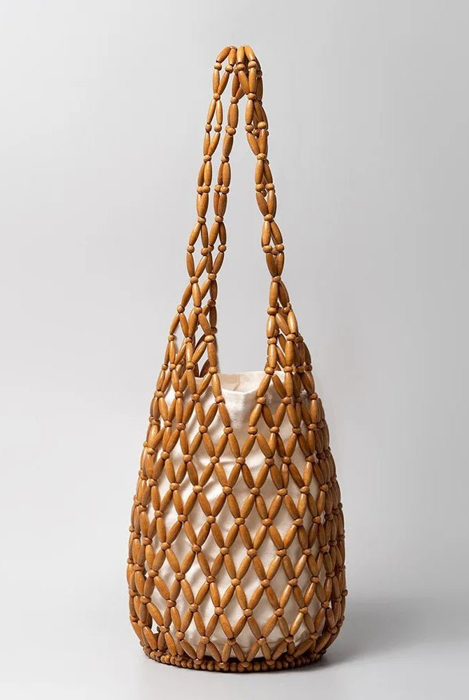 SOERA Margot Woven Beaded Tote Bag - Bag - SOERA-258883-BRO-36-39011 Brown 36