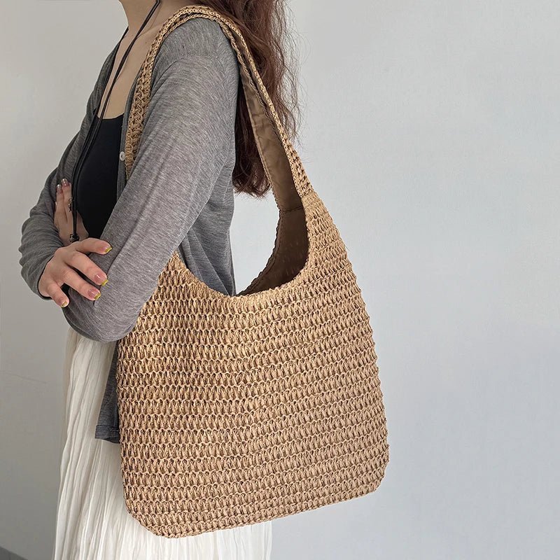 SOERA Miranda Woven Straw Tote - Bag - Brown