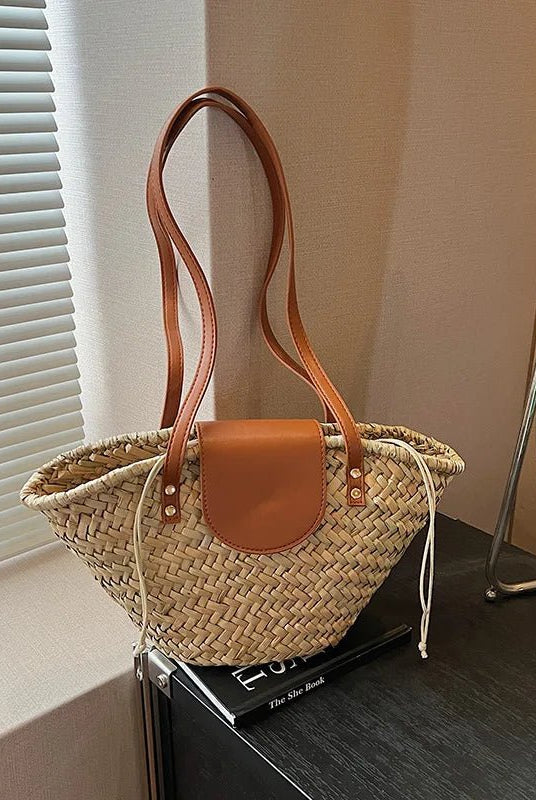 SOERA Sophia Woven Rattan Shoulder Bag - Bag - Beige