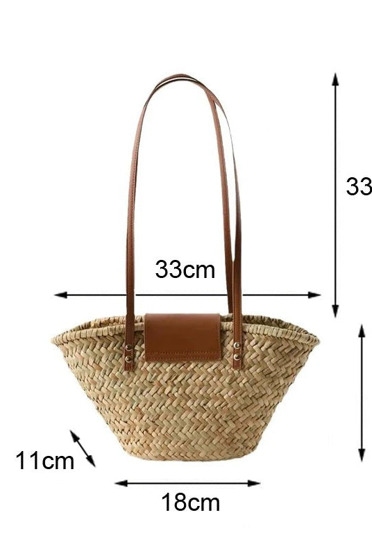 SOERA Sophia Woven Rattan Shoulder Bag - Bag - Beige