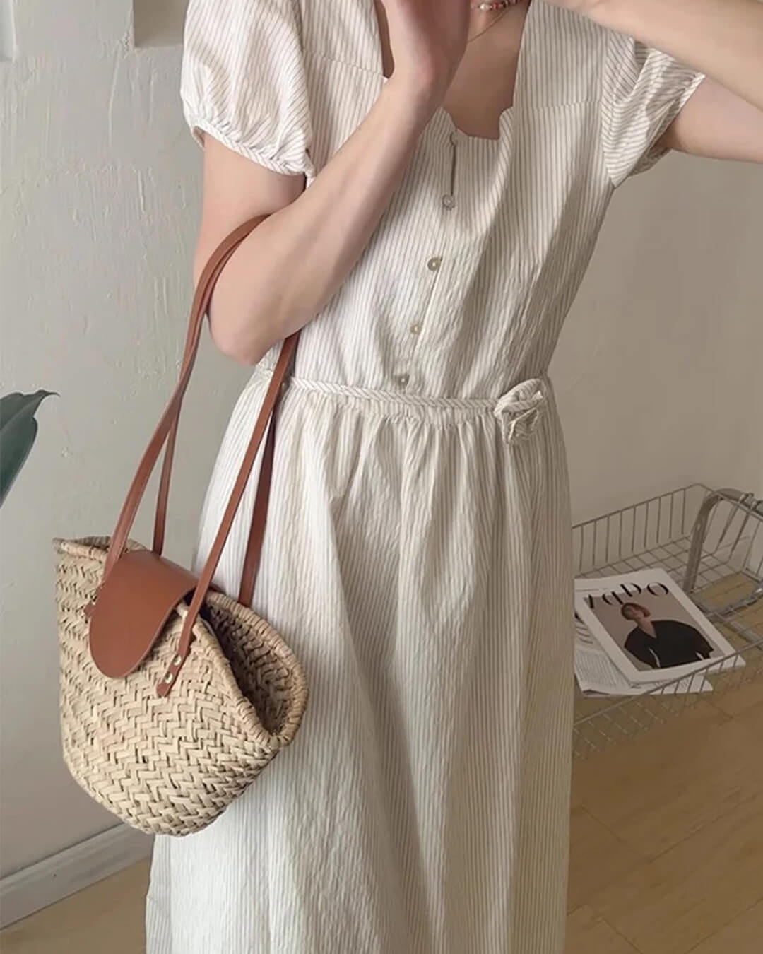 SOERA Sophia Woven Rattan Shoulder Bag - Bag - Beige