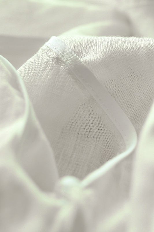 SOERA Beatrice Linen Loose Fit Long Sleeve Blouse - Blouse - White M
