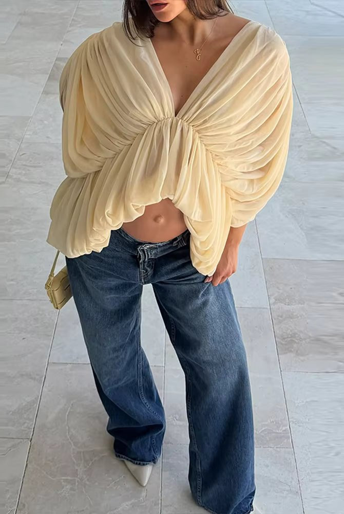 SOERA Margot Draped Chiffon Top - Blouse - SOERA-708675-M-OS-27651 M