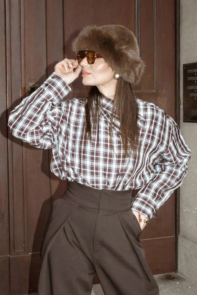SOERA Rebecca Poplin Plaid Wrapped Shirt - Blouse - SOERA-334019-PLA-XS-90467 XS