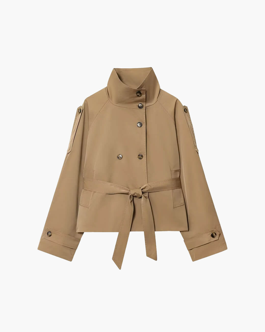 SOERA Marlene Cropped Trench Coat - Coat - Beige XS