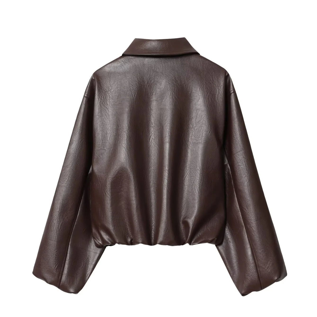 SOERA Jenny Faux Leather Bomber Jacket - Coats & Jackets - 1005009936813673-;Tn1765284569265948853 Coffee L