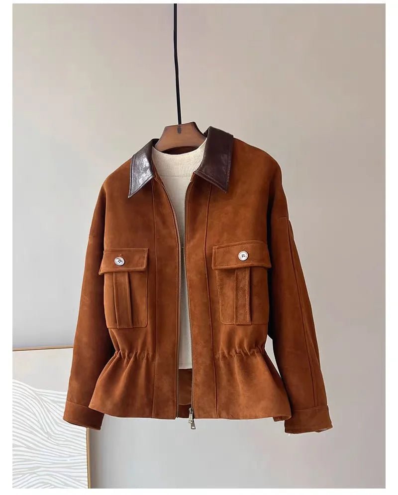 SOERA Sharmaine Slim Fit Suede Jacket - Coats & Jackets - Brown S