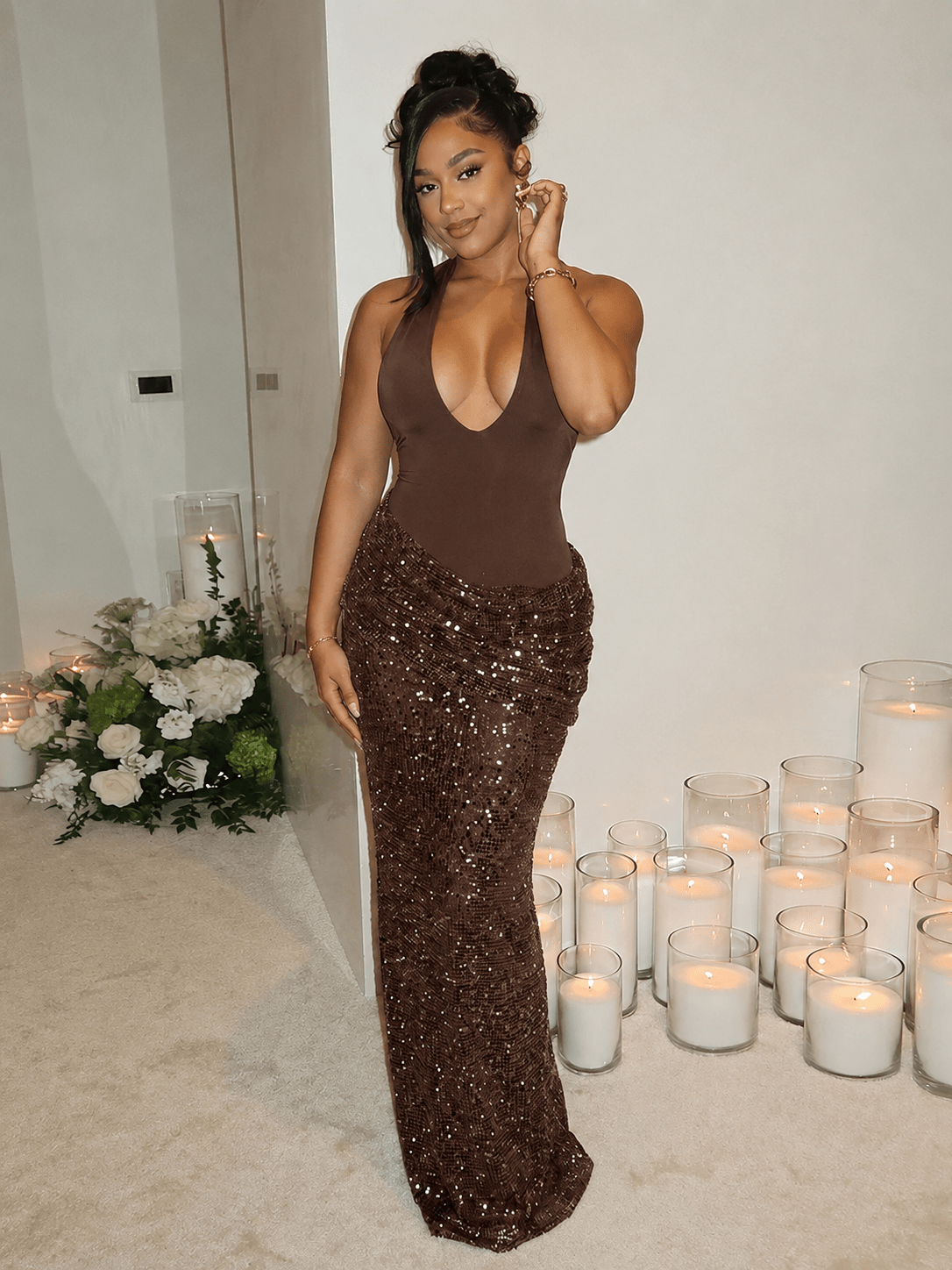 SOERA Aitia Criss-Cross Draped Maxi Dress - Dress - SOERA-343811-DEF-OS-42565 Brown M