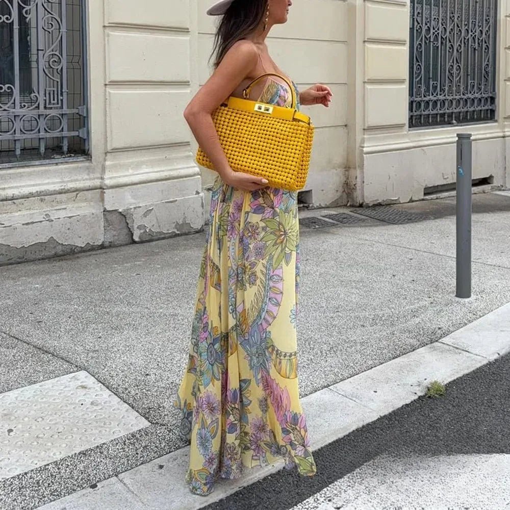 SOERA Bianca Floral Chiffon Cami Dress - Dress - Yellow XS