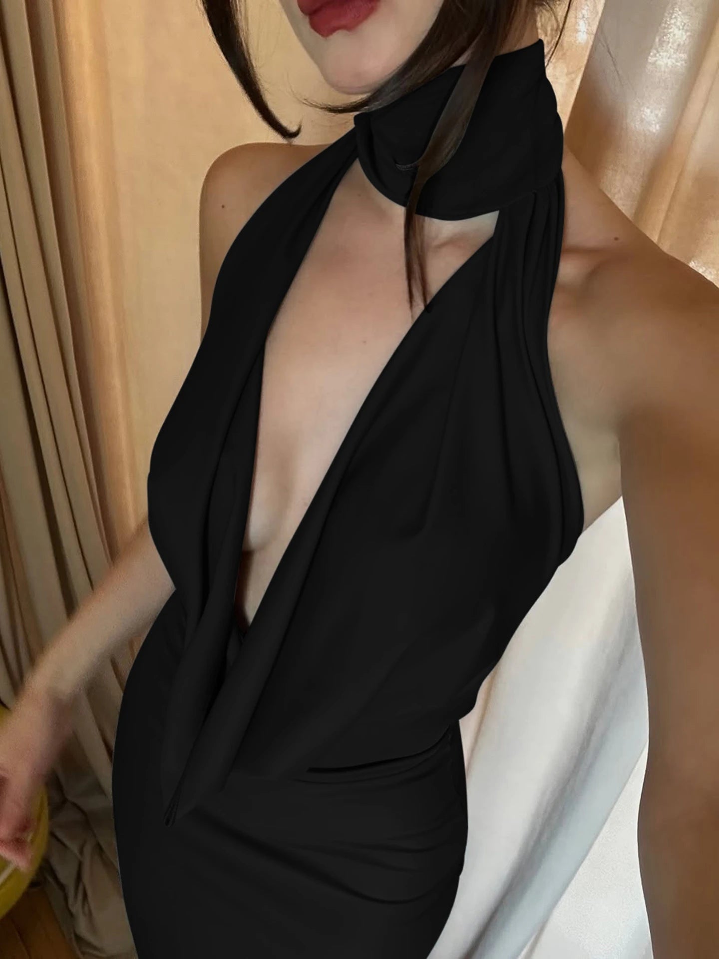SOERA Bianca Sleeveless Backless Slit Maxi Dress - Dress - Black S