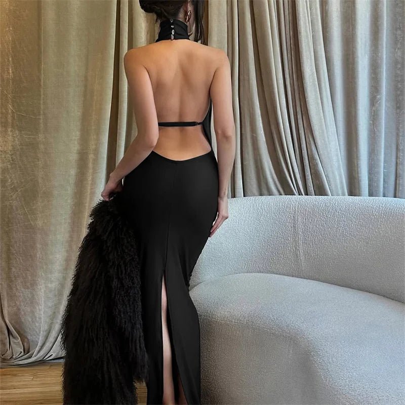 SOERA Bianca Sleeveless Backless Slit Maxi Dress - Dress - Black XS