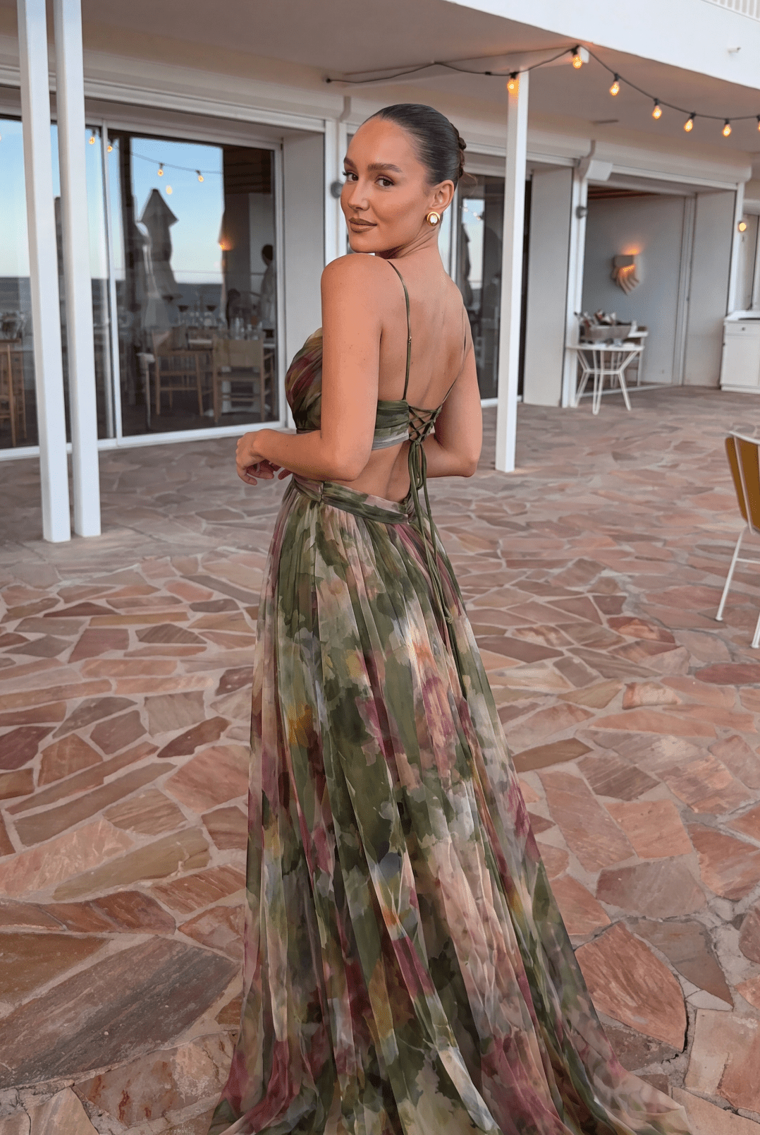 SOERA Emma Floral Mesh Maxi Dress - Dress - SOERA-730243-GRE-S-70179 Green S