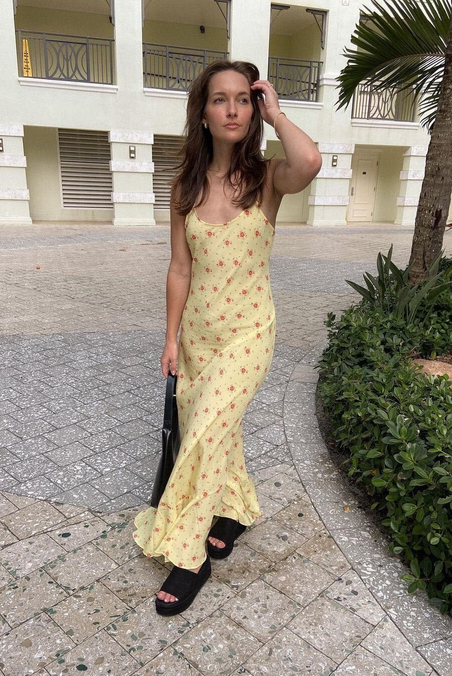 SOERA Erich Flared Ruffle Floral Dress - Dress - SOERA-665347-YEL-S-05539 Yellow S