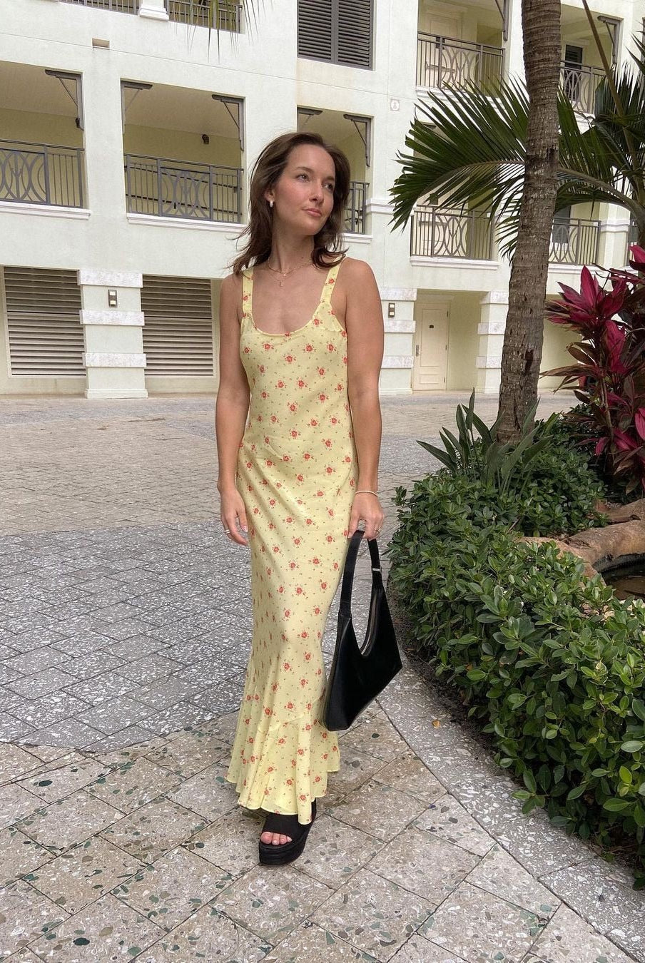 SOERA Erich Flared Ruffle Floral Dress - Dress - SOERA-665347-YEL-S-05539 Yellow S