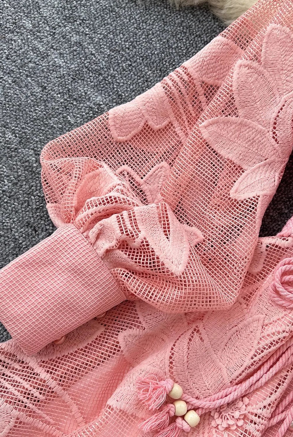 SOERA Hedy Embroidered Lace Belted Dress - Dress - Pink M