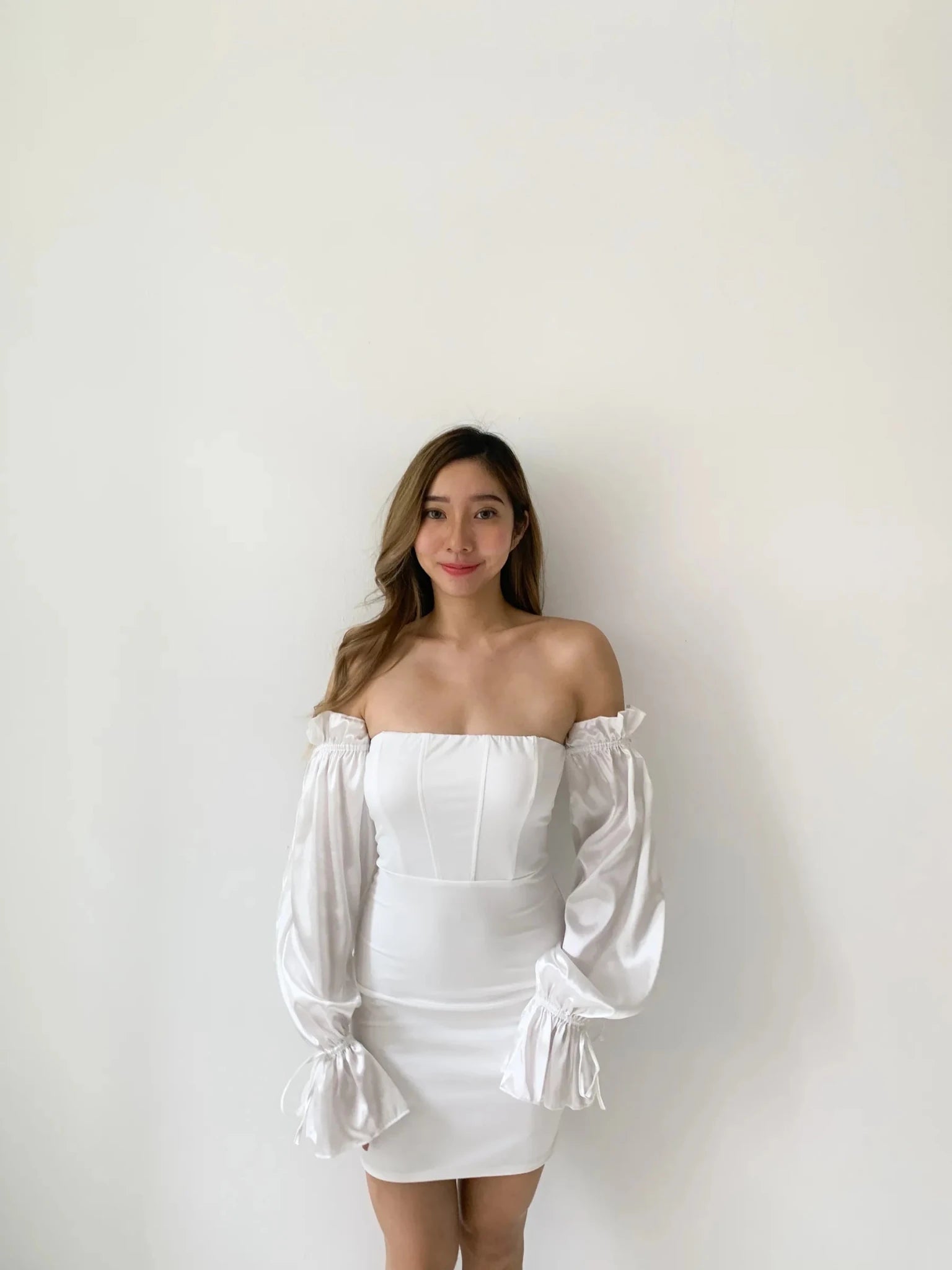 SOERA Maya Drawstring Dress - Dress - SOERA-661187-WHI-L-28131 L