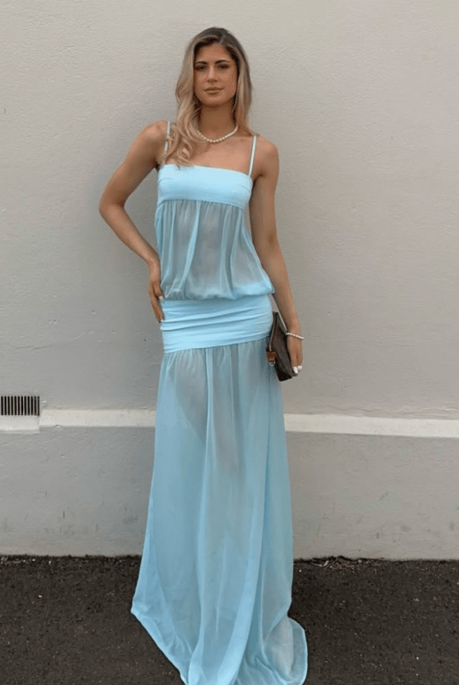 SOERA Novalie Hollow Out Bodycon Dress - Dress - Blue S