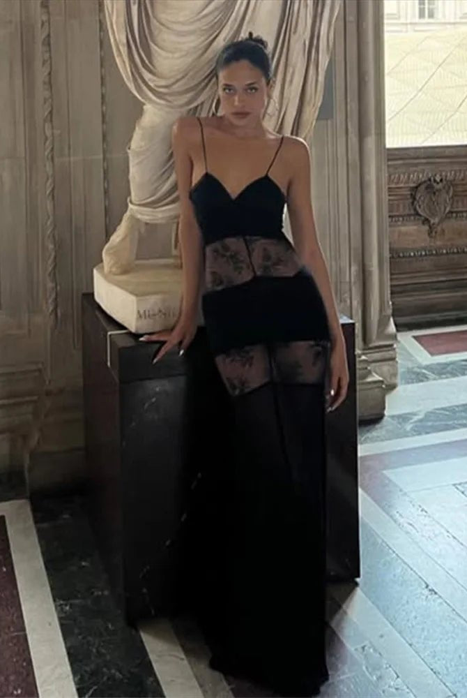 SOERA Ravenna Sheer Lace Slip Maxi Dress - Dress - L