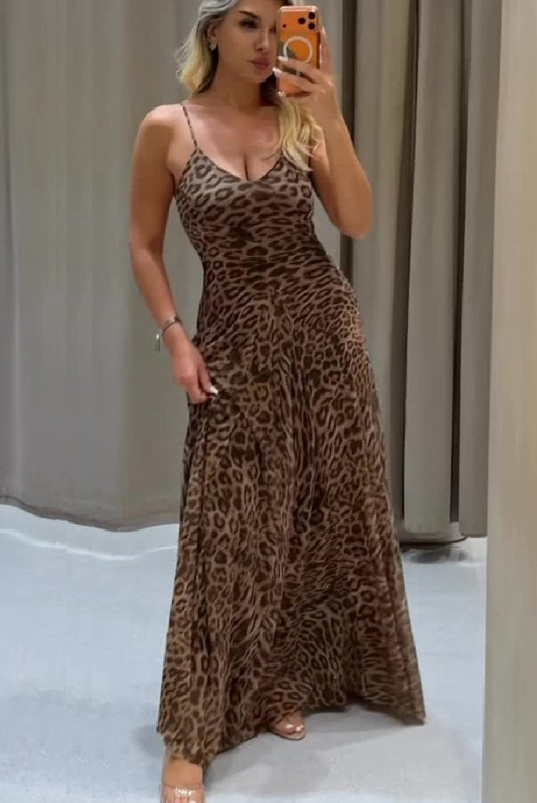 SOERA Sienna Leopard Print Strap Maxi Dress - Dress - SOERA-326659-LEO-S-63971 S