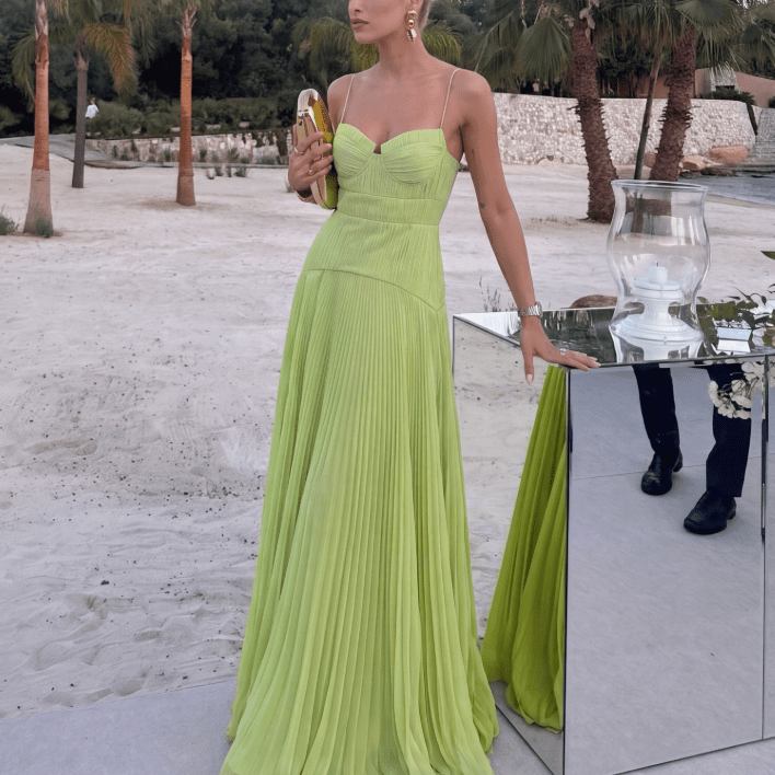 SOERA Sophia Crinkle Chiffon Maxi Dress - Dress - SOERA-516675-GRE-XS-69027 Green XS