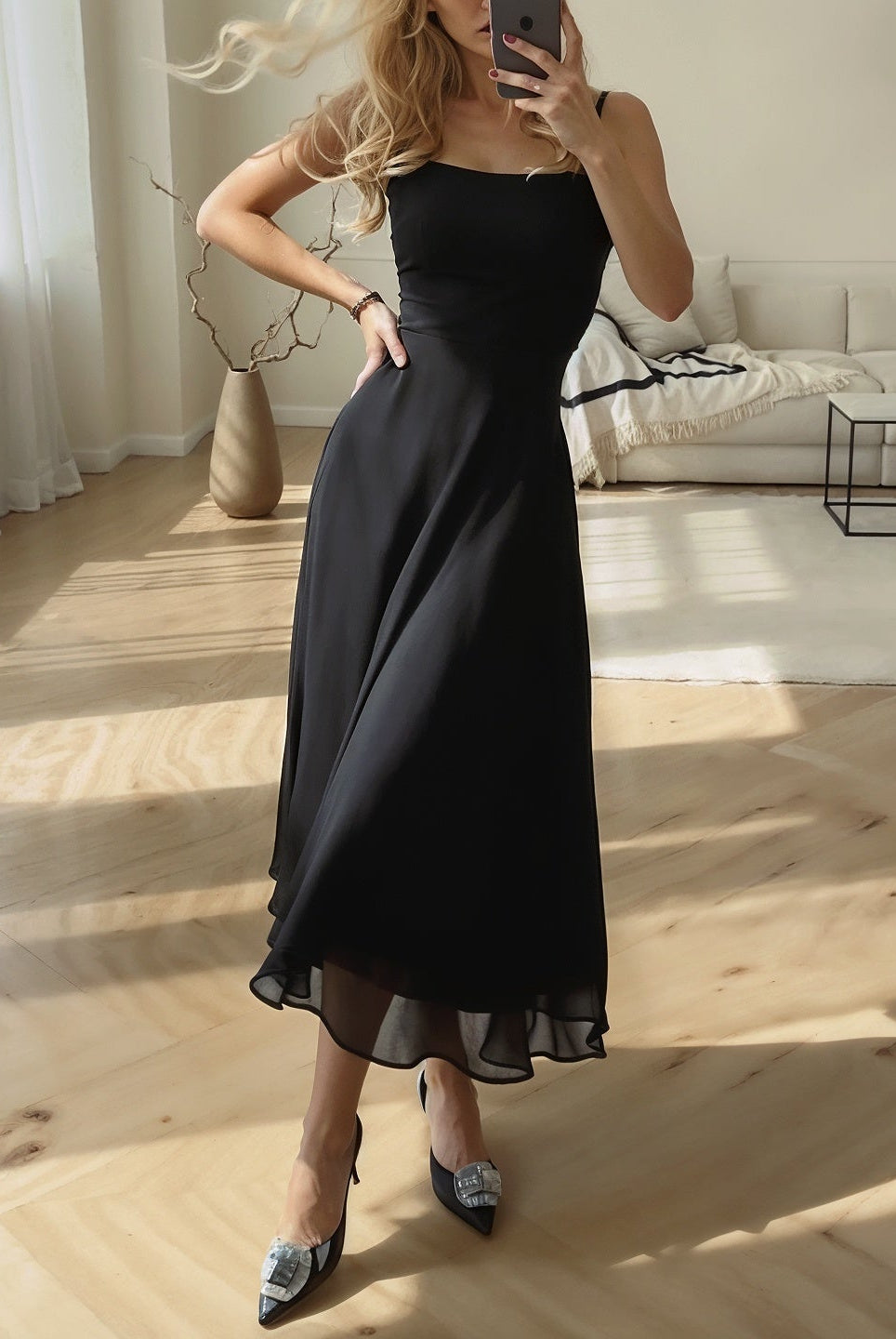 SOERA Sophia Sleeveless Midi Dress - Dress - Black XS