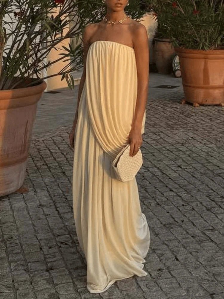 SOERA Sophia Strapless Pleated Maxi Dress - Dress - SOERA-200707-DEF-OS-12035 S