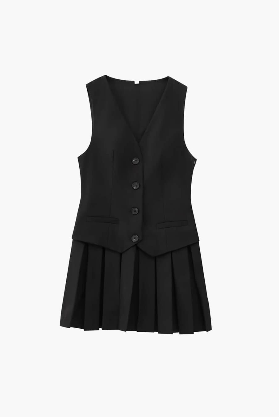 SOERA Cheryl Sleeveless Pleated Mini Dress - Dresses - 1005008467921776-;Pk1772135168789603495 Black XS