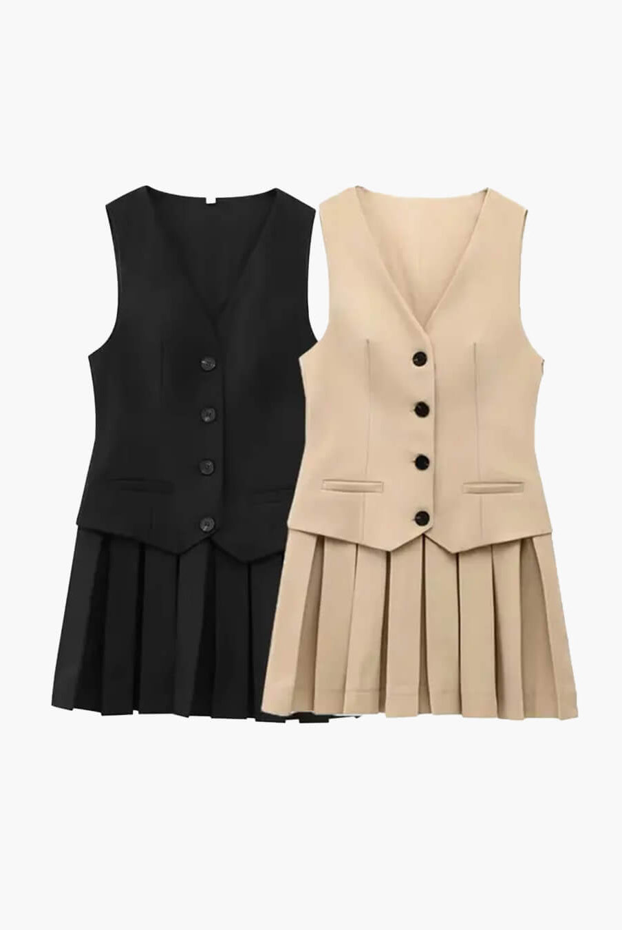 SOERA Cheryl Sleeveless Pleated Mini Dress - Dresses - 1005008467921776-;Pk1772135168789603495 Black XS