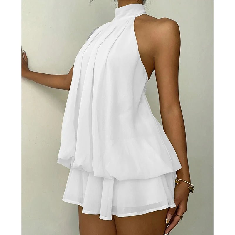 SOERA Eden Halter Backless Mini Dress - Dresses - White S