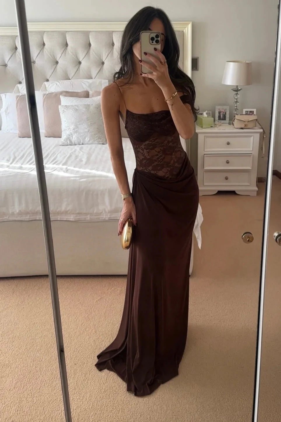 SOERA Emily Lace Maxi Summer Dress - Dresses - Brown S