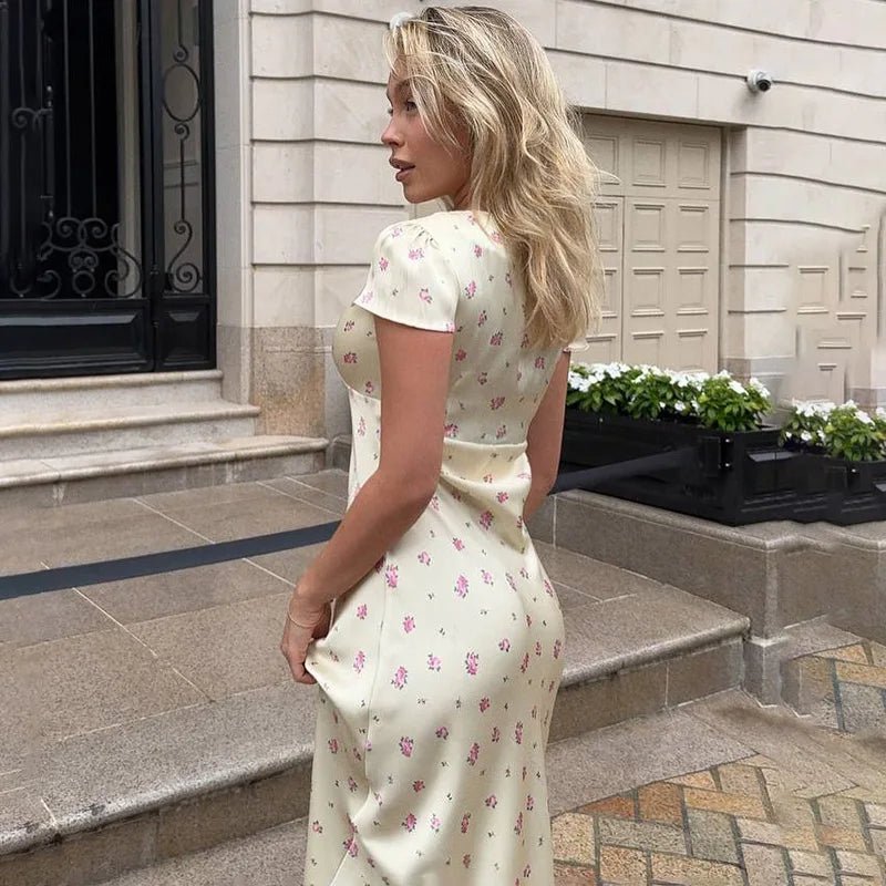 SOERA Jamila Printed Satin Midi Dress - Dresses - 1005009750979539-;kI1771345061763235836 Beige Floral L