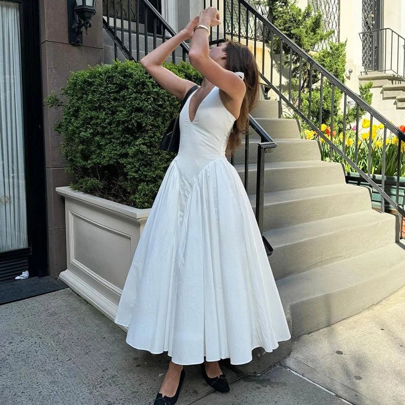 SOERA Kristy Deep Neck Maxi Dress - Dresses - 1005007292890333-;On1771582051646323096 White M