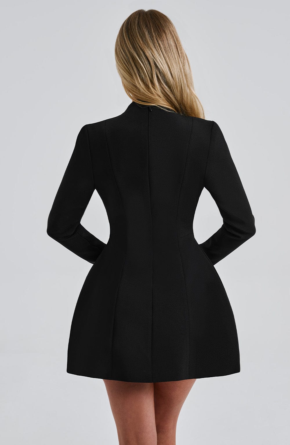 SOERA Maren Deep V - Neck Long Sleeve Blazer Dress - Dresses - Black M