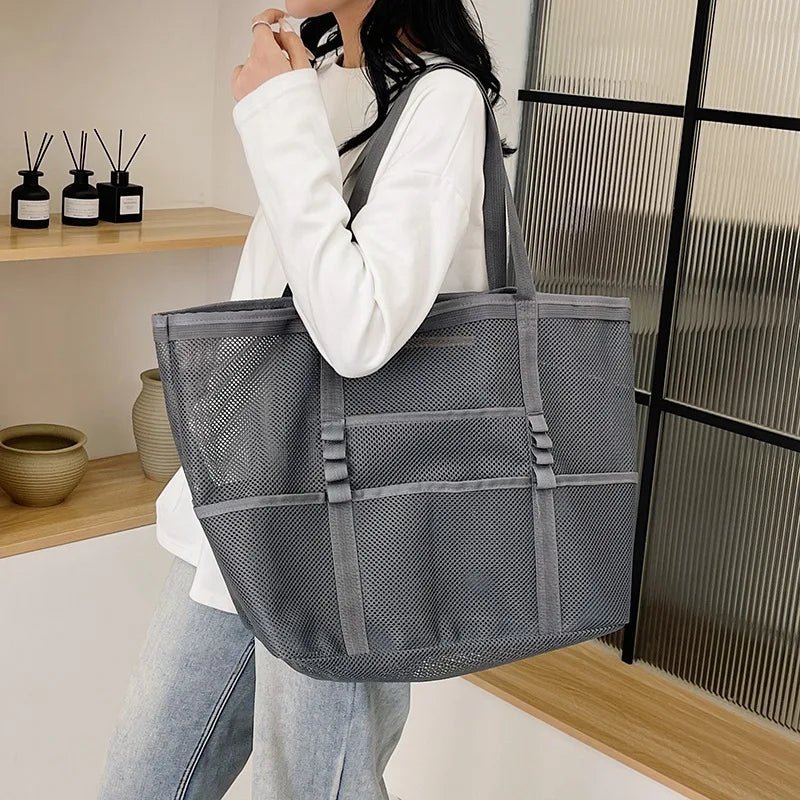 SOERA Beatrice Large Capacity Canvas Beach Tote - Handbags - Armygreen