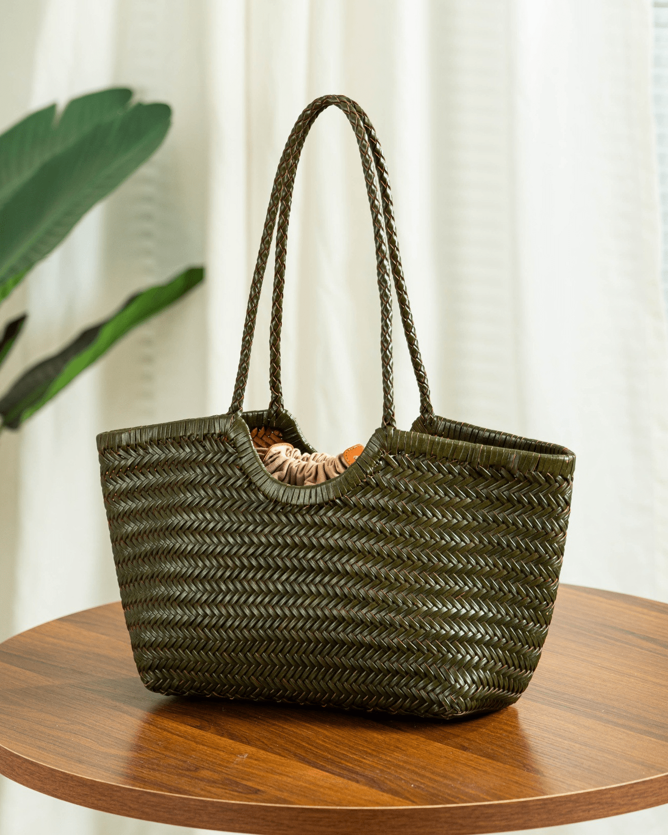 SOERA Beatrice Woven Tote Bag - Handbags - Green Small
