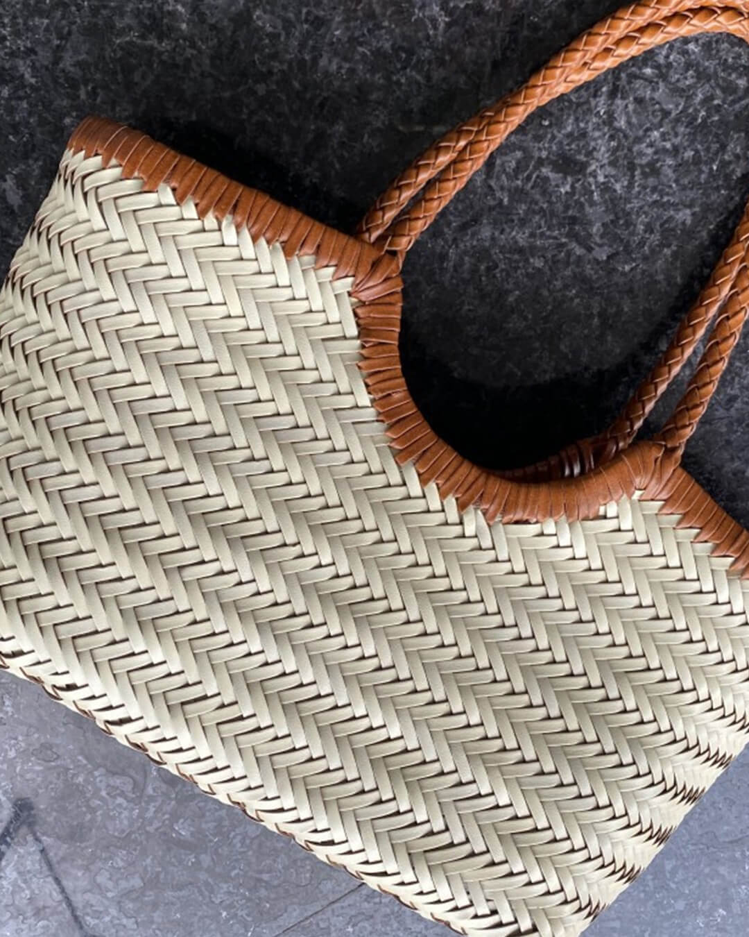 SOERA Bianca Handwoven Leather Tote Bag - Handbags - Off - White Small