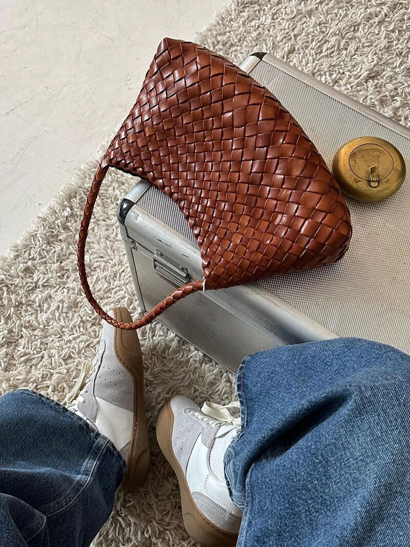 SOERA Marissa Vegan Leather Woven Bag Small - Handbags - Soera-Madeleine-Vegan-Leather-Woven-Bag-Small-Handbag/Black Black Regular