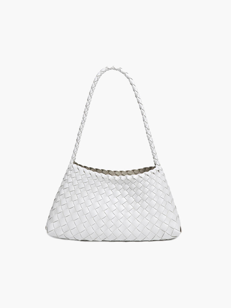 SOERA Marissa Vegan Leather Woven Bag Small - Handbags - Soera-Madeleine-Vegan-Leather-Woven-Bag-Small-Handbag/White White Regular