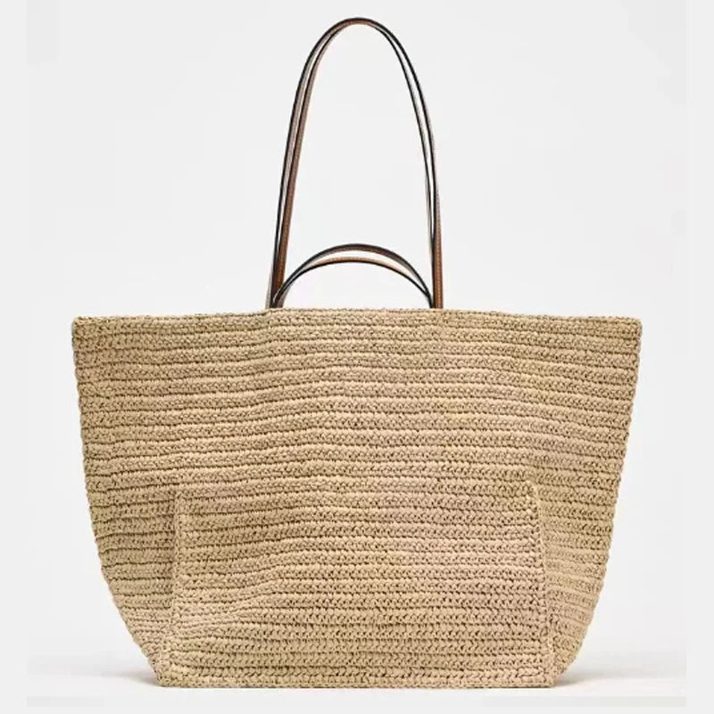 SOERA Naria Woven Straw Tote Bag - Handbags - Light Brown