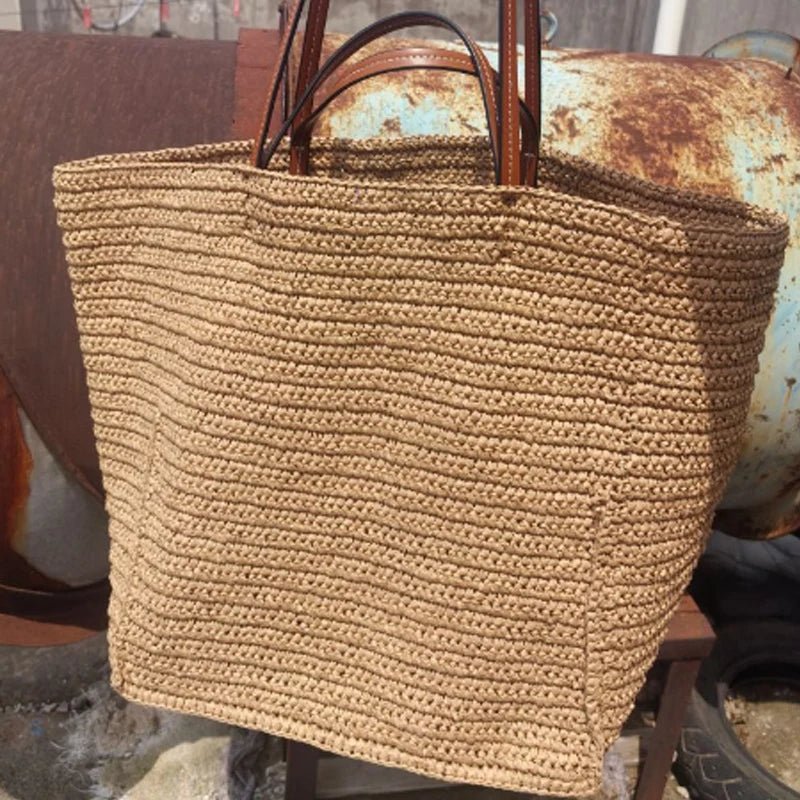 SOERA Naria Woven Straw Tote Bag - Handbags - Light Brown