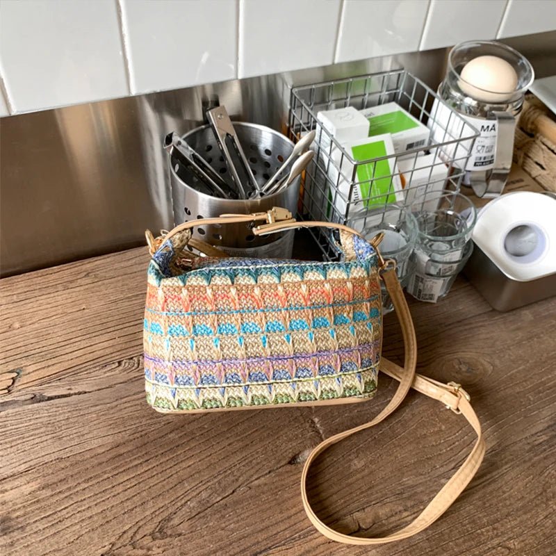 SOERA Raphaela Woven Raffia Sling Bag - Handbags - 1005009607229453-;Gh1774869390937497644 Khaki