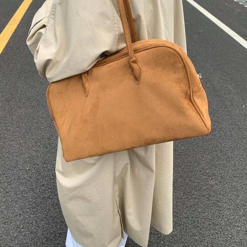 SOERA Sandra Suede Tote Bag - Handbags - Light Brown One Size