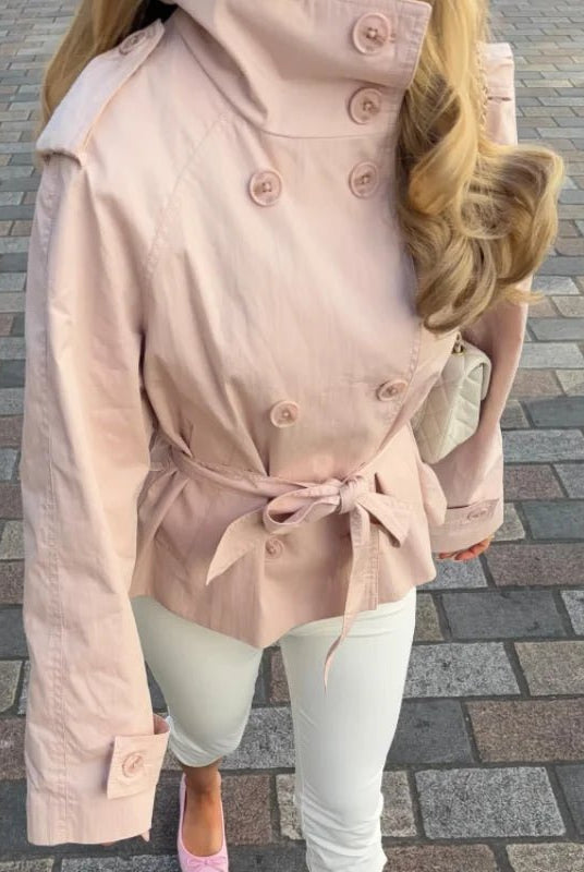 SOERA Amy Belted Trench Jacket - Jacket - SOERA-188035-1-M-64291 Pink M