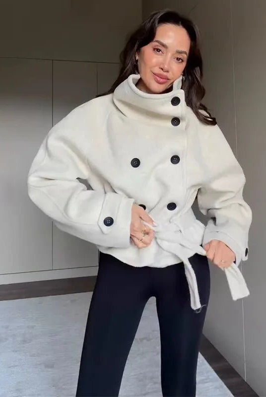 SOERA Esther Belted Funnel Neck Coat - Jacket - SOERA-451651-DEF-OS-60651 White S
